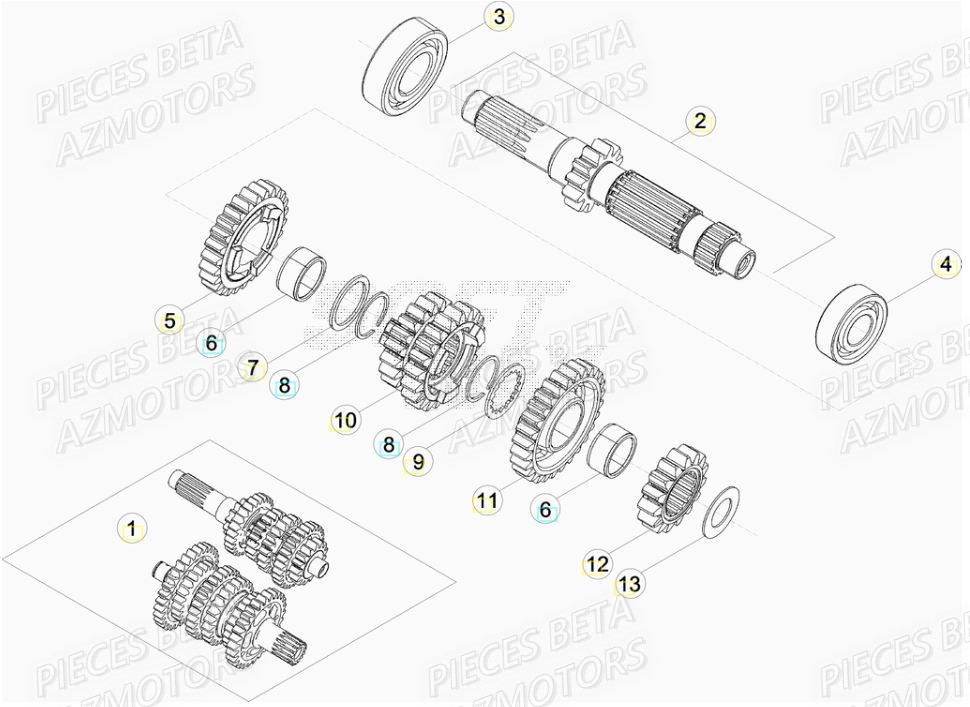 Boite De Vitesses BETA Pièces BETA RR XTRAINER 250 2T - [2019]