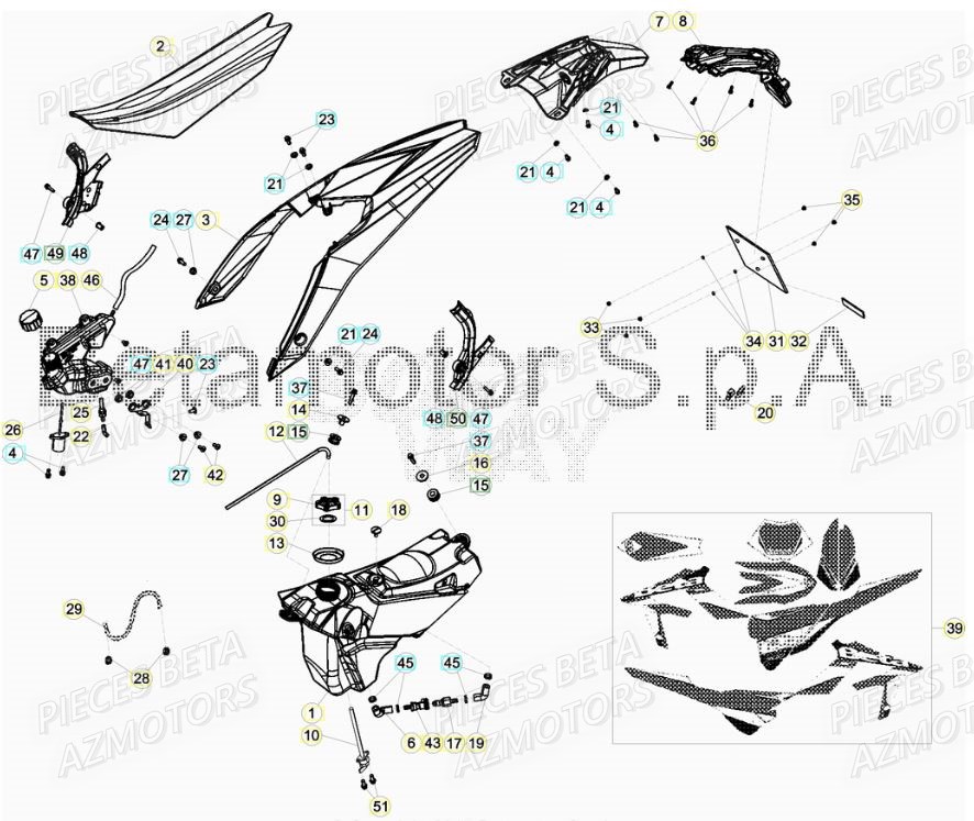 Carenages Arriere BETA Pièces BETA RR XTRAINER 250 2T - [2019]