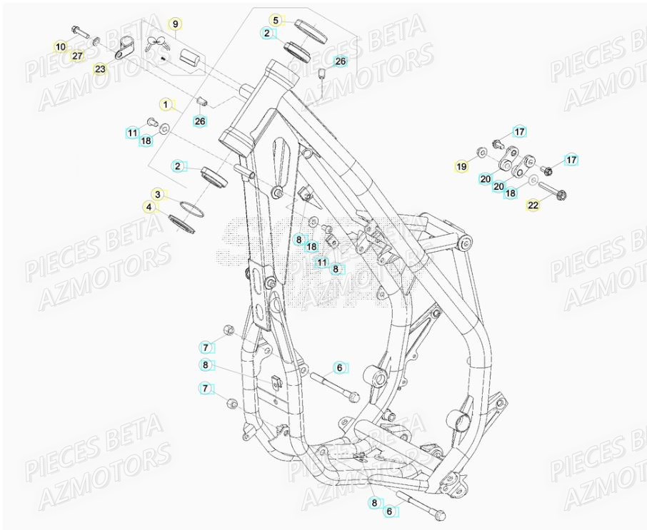 Chassis BETA Pièces BETA RR XTRAINER 250 2T - [2019]