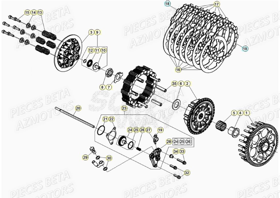 Embrayage BETA Pièces BETA RR XTRAINER 250 2T - [2019]