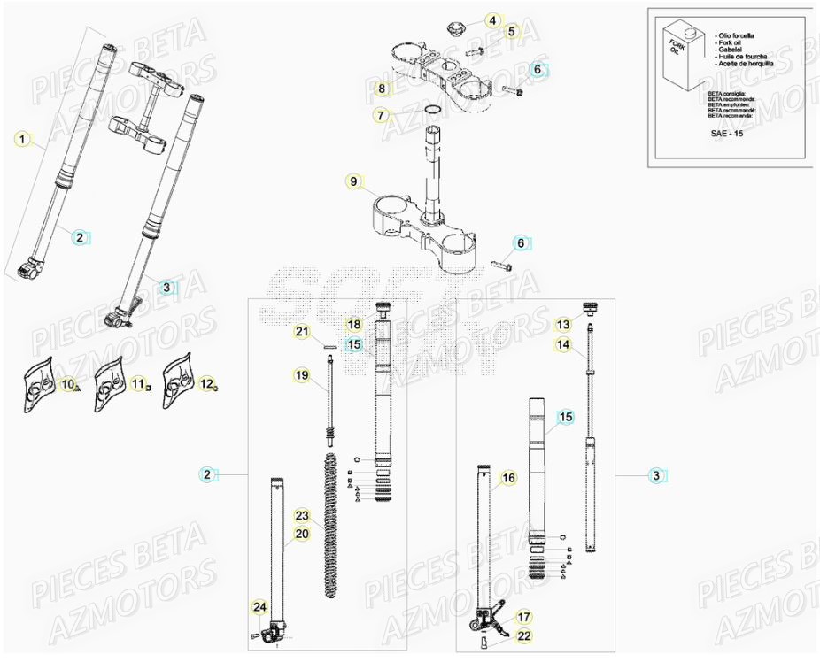 Fourche BETA Pièces BETA RR XTRAINER 250 2T - [2019]