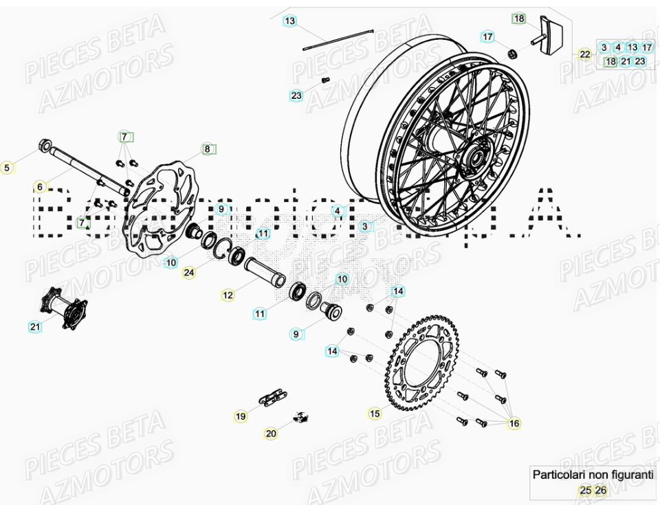 Roue Arriere BETA Pièces BETA RR XTRAINER 250 2T - [2019]