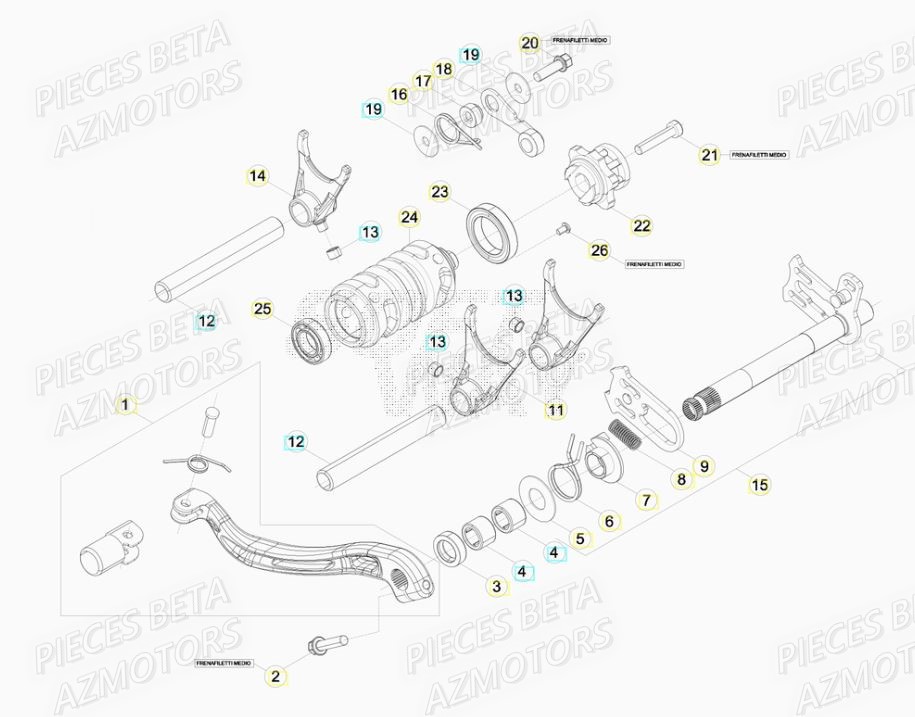 SELECTEUR_DE_VITESSES BETA Pièces BETA RR XTRAINER 250 2T - [2019]