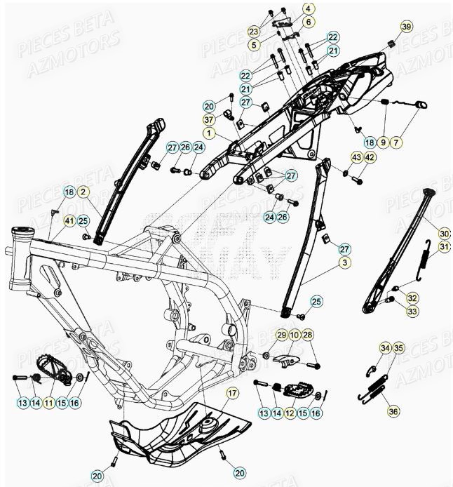 ACCESSOIRES_CHASSIS BETA Pieces BETA RR 2T 250 - (2020)