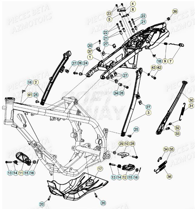 Accessoires Chassis BETA Pieces BETA RR XTRAINER 250 2T - (2020)