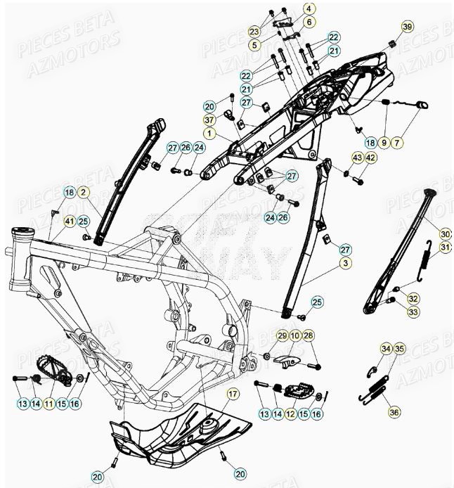 ACCESSOIRES CHASSIS pour XTRAINER 250 MY20