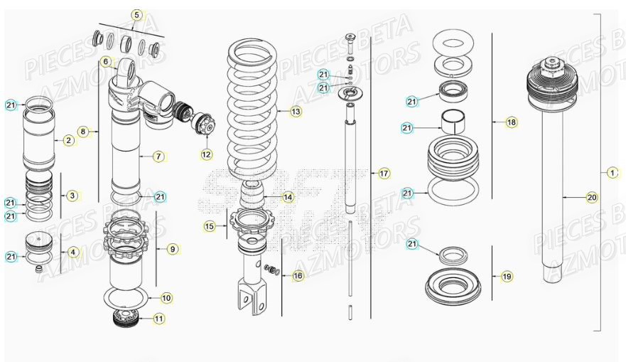 Amortisseur BETA Pieces BETA RR XTRAINER 250 2T - (2020)