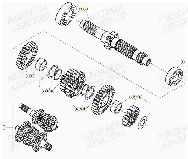 Boite A Vitesses BETA Pieces BETA RR XTRAINER 250 2T - (2020)