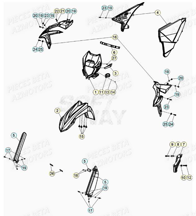 Carenage Avant BETA Pieces BETA RR XTRAINER 250 2T - (2020)