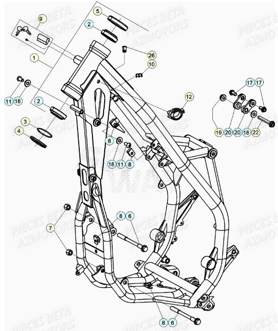 Chassis BETA Pieces BETA RR XTRAINER 250 2T - (2020)