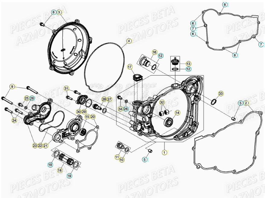 Couvercle Embrayage BETA Pieces BETA RR XTRAINER 250 2T - (2020)