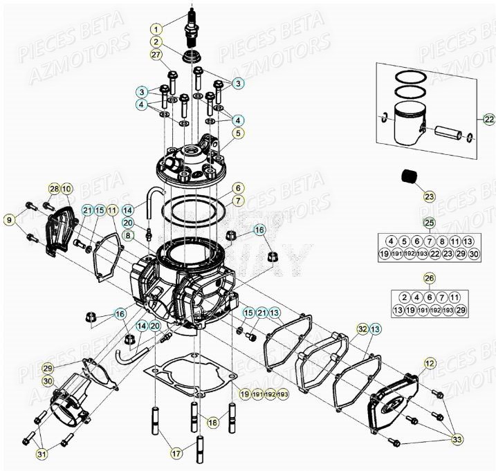 CYLINDRE BETA Pieces BETA RR 2T 250 - (2020)