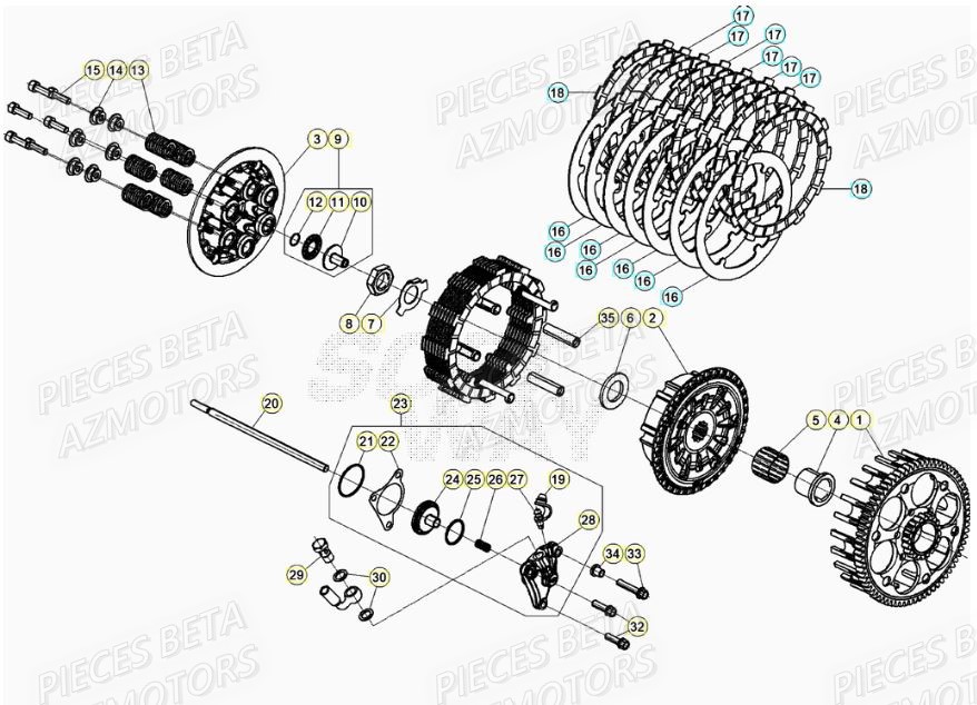 Embrayage BETA Pieces BETA RR XTRAINER 250 2T - (2020)