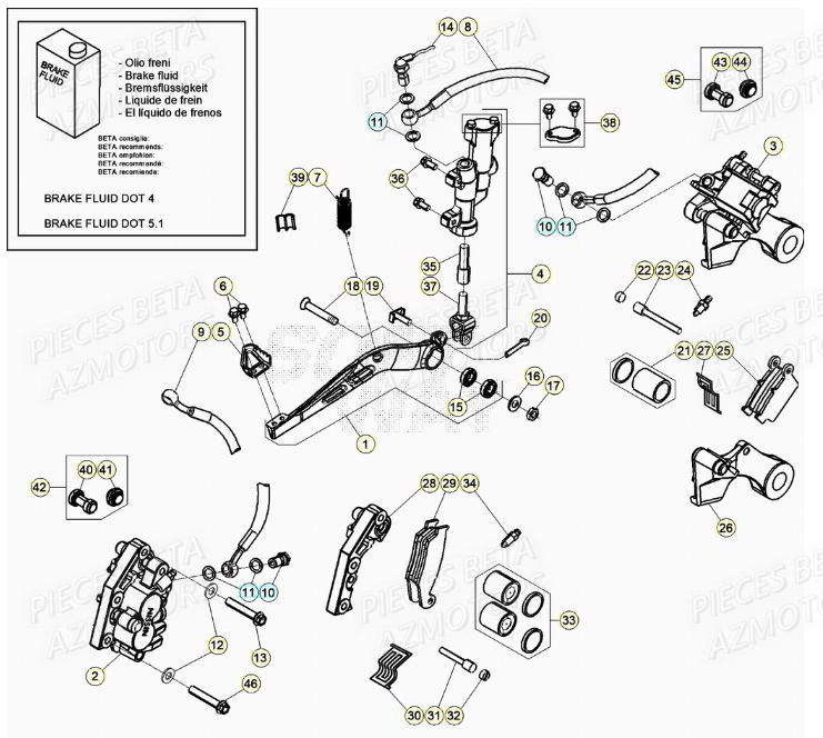 Freins BETA Pieces BETA RR XTRAINER 250 2T - (2020)