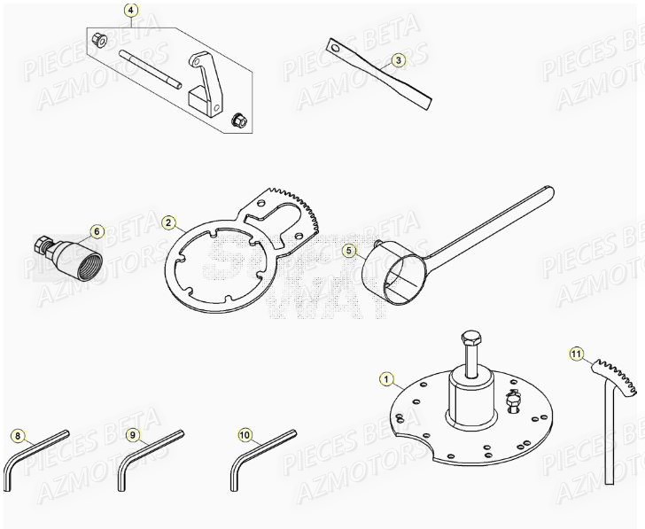 Outils Speciaux BETA Pieces BETA RR XTRAINER 250 2T - (2020)