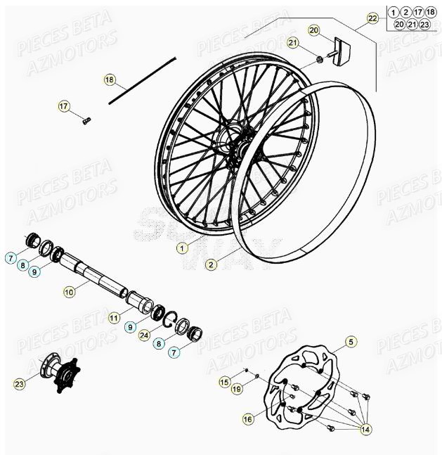 ROUE AVANT pour XTRAINER 250 MY20