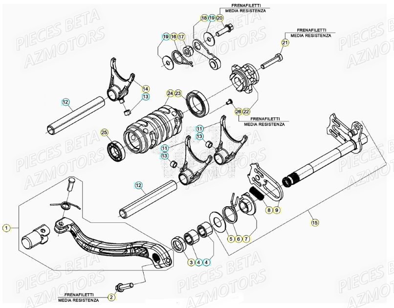 Selecteur De Vitesses BETA Pieces BETA RR XTRAINER 250 2T - (2020)