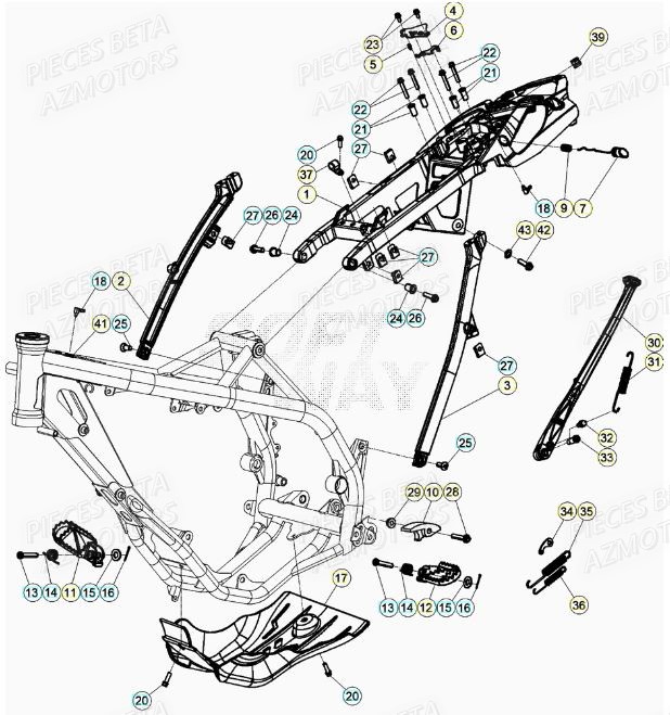 Accessoires Chassis BETA Pieces BETA RR XTRAINER 250 2T - (2021)