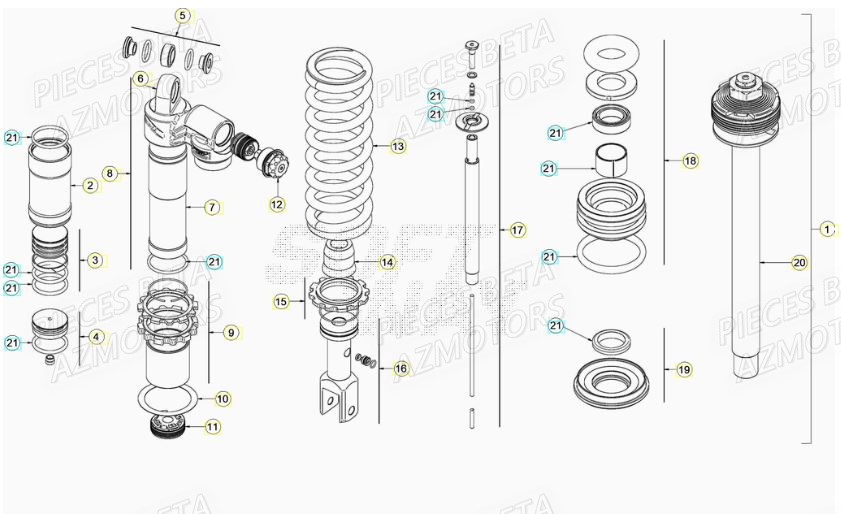 Amortisseur BETA Pieces BETA RR XTRAINER 250 2T - (2021)