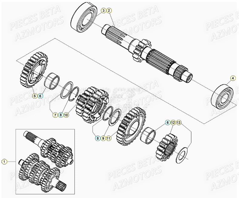 Boite De Vitesses BETA Pieces BETA RR XTRAINER 250 2T - (2021)