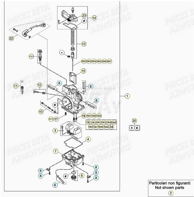 Carburateur BETA Pieces BETA RR XTRAINER 250 2T - (2021)