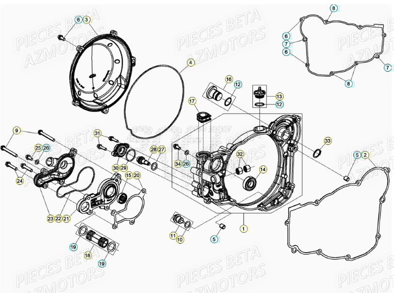 Couvercle Embrayage BETA Pieces BETA RR XTRAINER 250 2T - (2021)