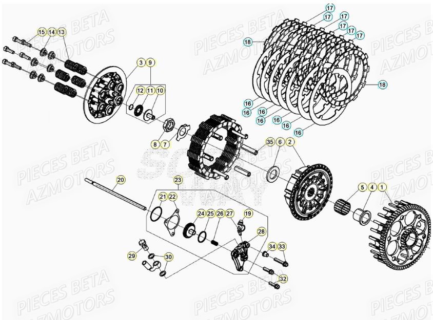 Embrayage BETA Pieces BETA RR XTRAINER 250 2T - (2021)
