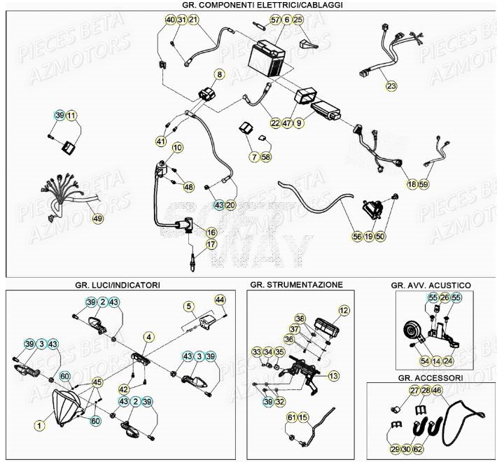 EQUIPEMENT_ELECTRIQUE BETA Pieces BETA RR XTRAINER 250 2T - (2021)