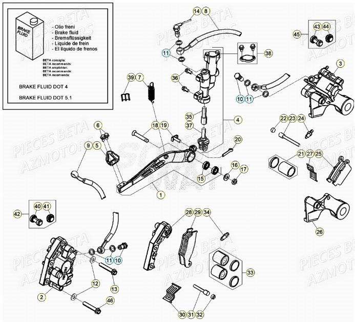 FREINS BETA Pieces BETA RR XTRAINER 250 2T - (2021)