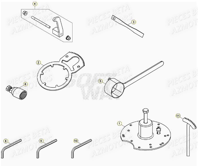 Outils Speciaux BETA Pieces BETA RR XTRAINER 250 2T - (2021)