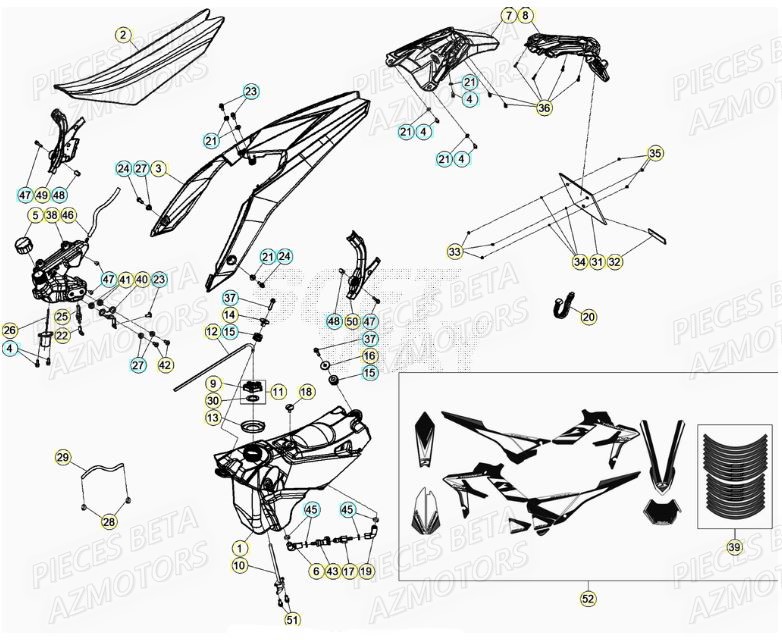 RESERVOIR BETA Pieces BETA RR XTRAINER 250 2T - (2021)