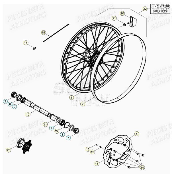 Roue Avant BETA Pieces BETA RR XTRAINER 250 2T - (2021)