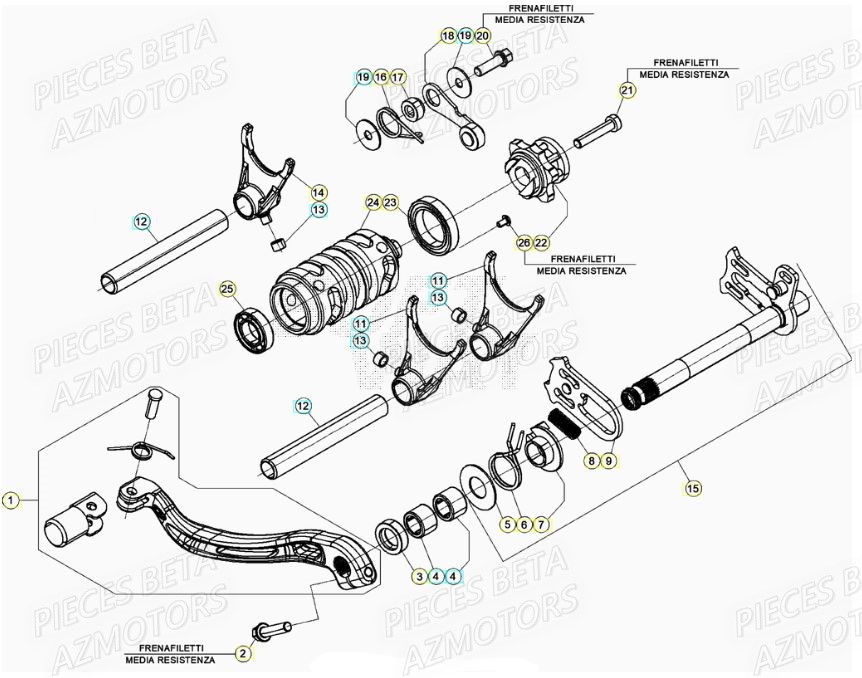 Selecteur De Vitesses BETA Pieces BETA RR XTRAINER 250 2T - (2021)