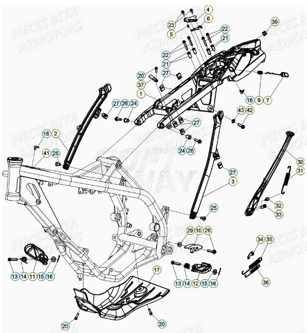 Accessoires Chassis BETA Pieces BETA RR XTRAINER 250 2T - (2022)