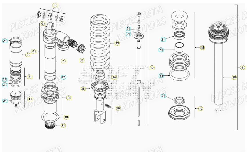 Amortisseur BETA Pieces BETA RR XTRAINER 250 2T - (2022)