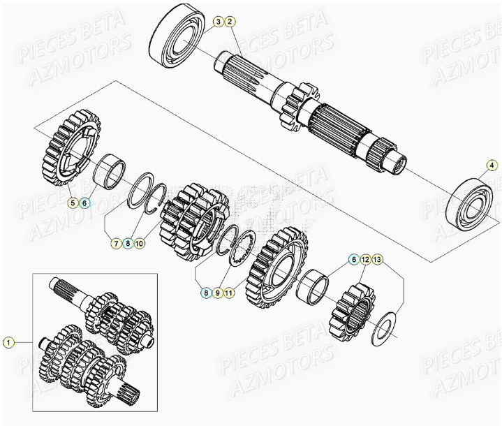 BOITE_DE_VITESSES BETA Pieces BETA RR XTRAINER 250 2T - (2022)