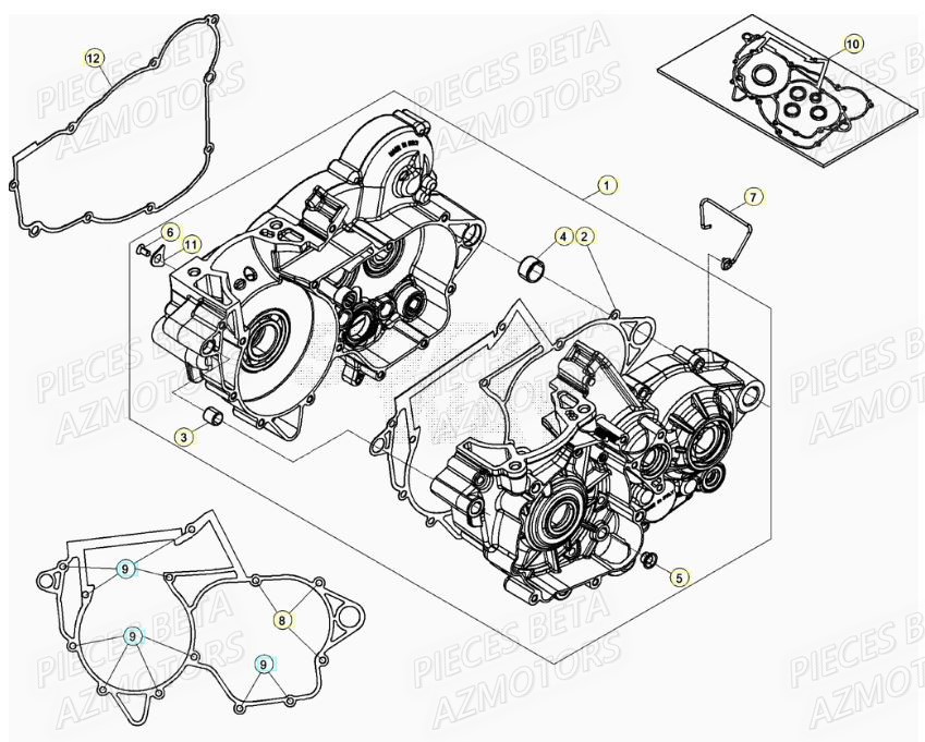 Carter Moteur BETA Pieces BETA RR XTRAINER 250 2T - (2022)