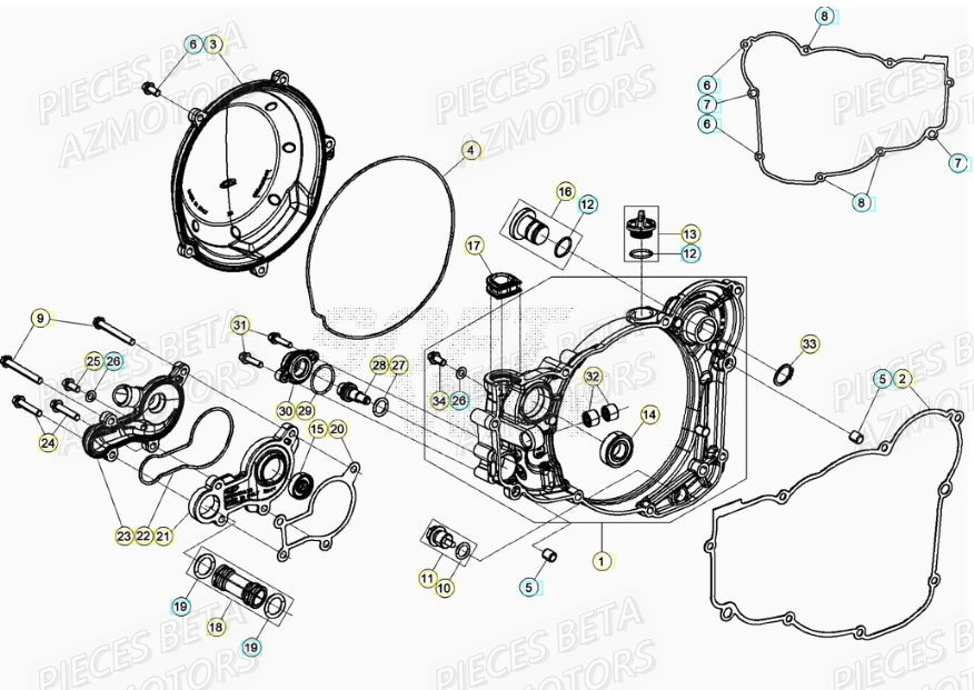 Couvercle Embrayage BETA Pieces BETA RR XTRAINER 250 2T - (2022)