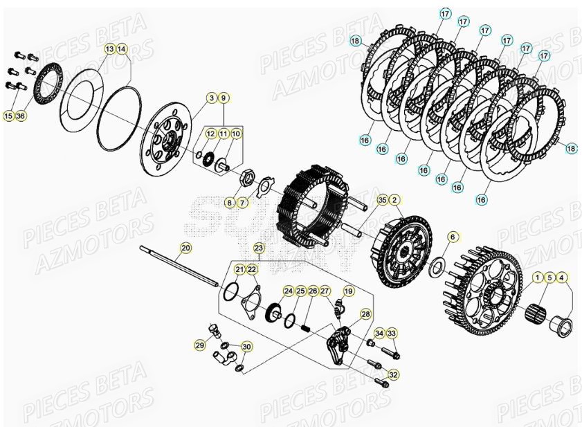 EMBRAYAGE BETA Pieces BETA RR XTRAINER 250 2T - (2022)