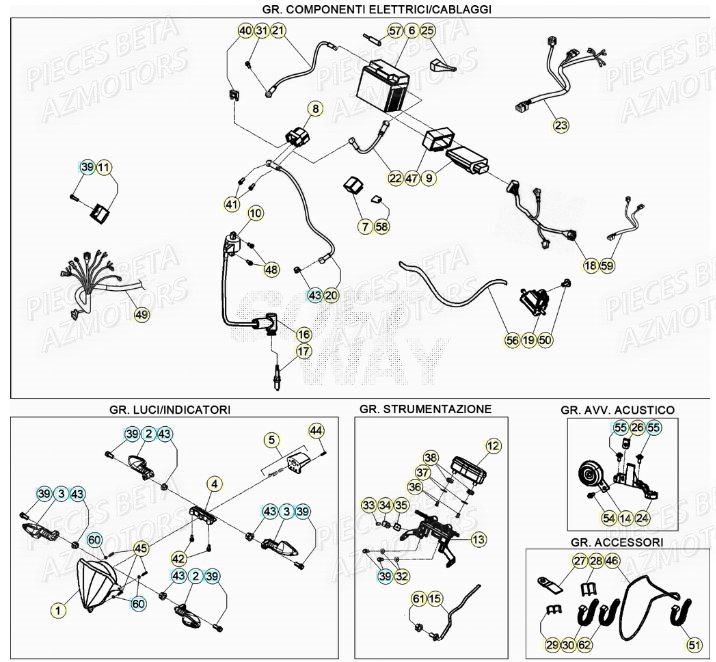 EQUIPEMENT_ELECTRIQUE BETA Pieces BETA RR XTRAINER 250 2T - (2022)