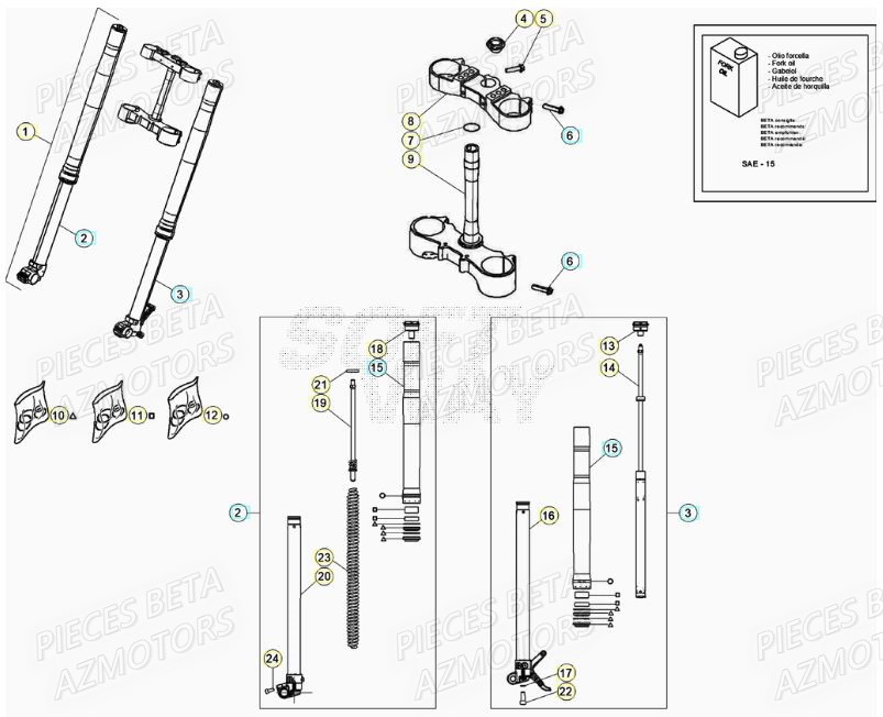 FOURCHE BETA Pieces BETA RR XTRAINER 250 2T - (2022)