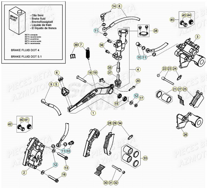 FREINS BETA Pieces BETA RR XTRAINER 250 2T - (2022)