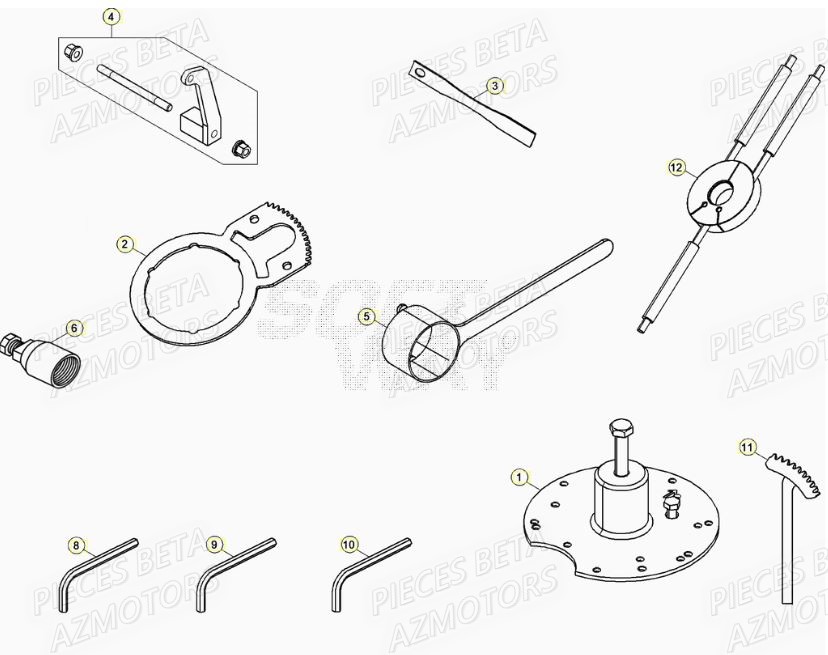 Outils Speciaux BETA Pieces BETA RR XTRAINER 250 2T - (2022)