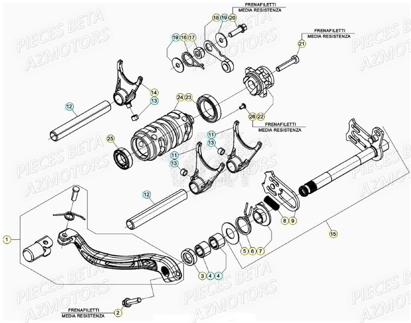 SELECTEUR_DE_VITESSES BETA Pieces BETA RR XTRAINER 250 2T - (2022)