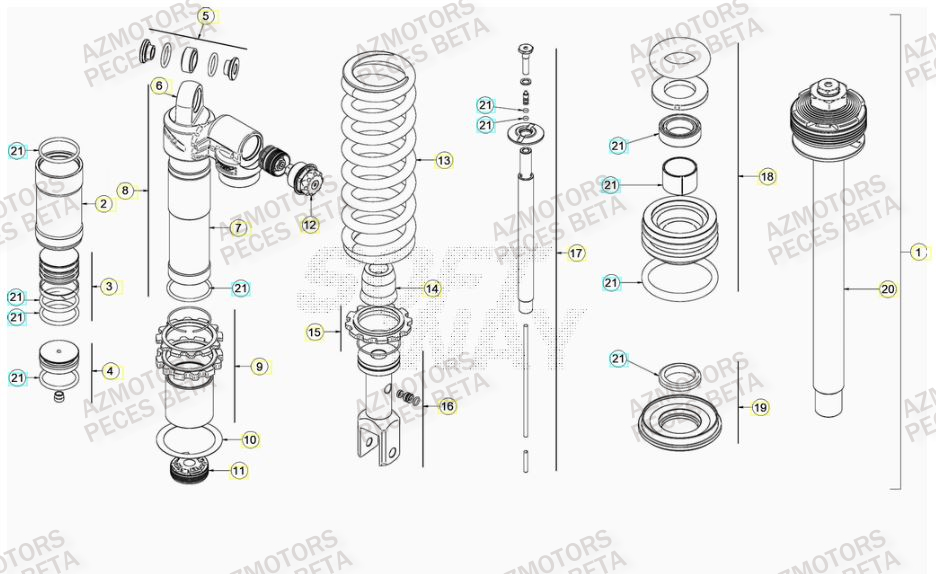 Amortisseur BETA Pieces BETA RR XTRAINER 250 2T - (2023)
