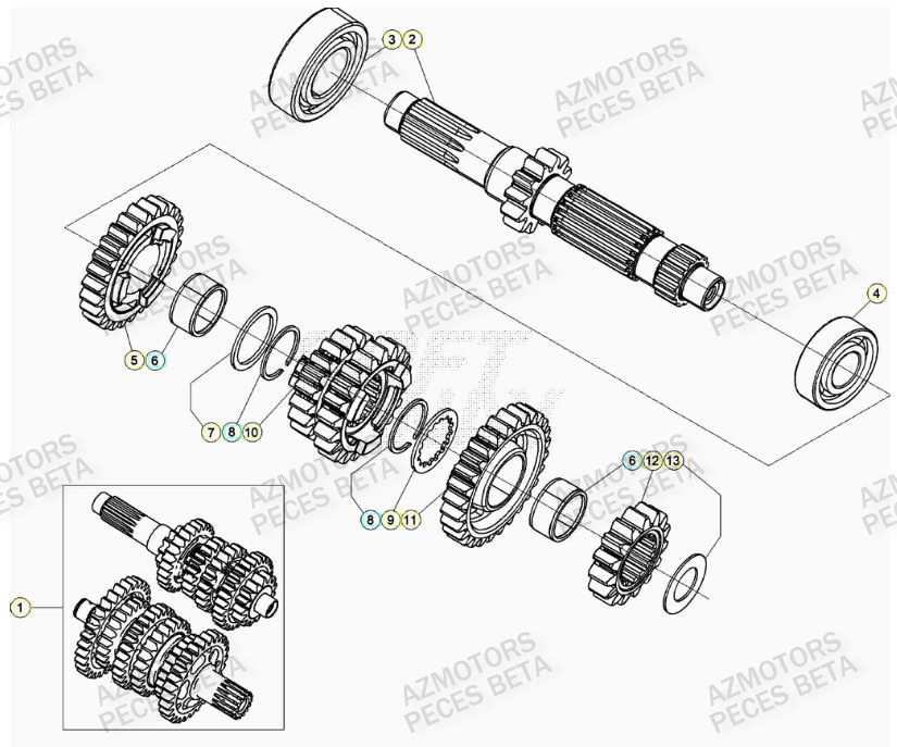 BOITE_A_VITESSES BETA Pieces BETA RR XTRAINER 250 2T - (2023)