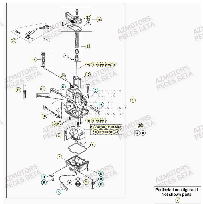 Carburateur BETA Pieces BETA RR XTRAINER 250 2T - (2023)