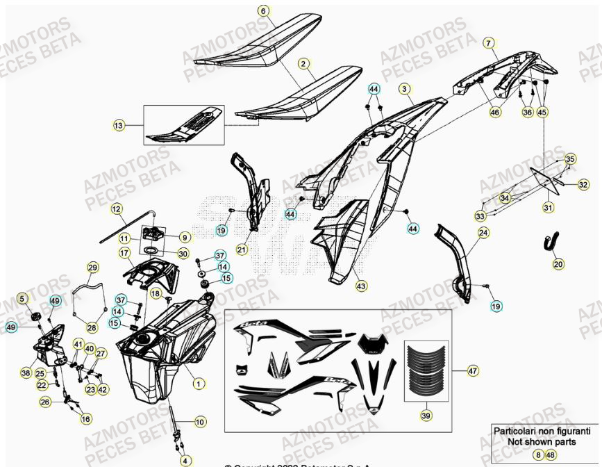 CARENAGE_ARRIERE BETA Pieces BETA RR XTRAINER 250 2T - (2023)