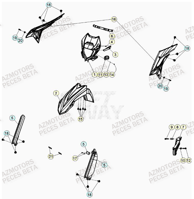 CARENAGE AVANT BETA XTRAINER 250 MY23