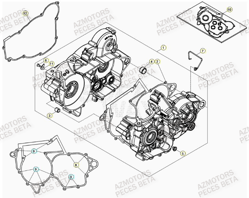 Carter Moteur BETA Pieces BETA RR XTRAINER 250 2T - (2023)